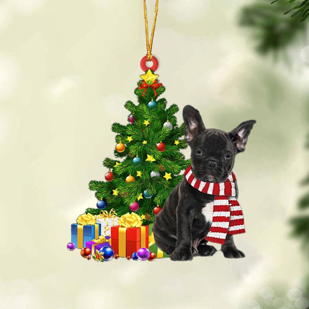 BLACK French Bulldog-Christmas Star Hanging Christmas Plastic Hanging Ornament, Christmas Ornament Gift, Christmas Gift, Christmas Decoration