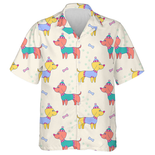 Funny Baby Long Dachshunds In Hats Hawaiian Shirt, Hawaiian Shirt Gift, Christmas Gift