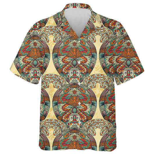 Turtle Decorated With Oriental Ornaments Vintage Colorful Hawaiian Shirt, Hawaiian Shirt Gift, Christmas Gift