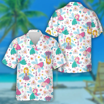 Theme Mystical Fairy Butterfly With Flowers Hawaiian Shirt,Hawaiian Shirt Gift, Christmas Gift