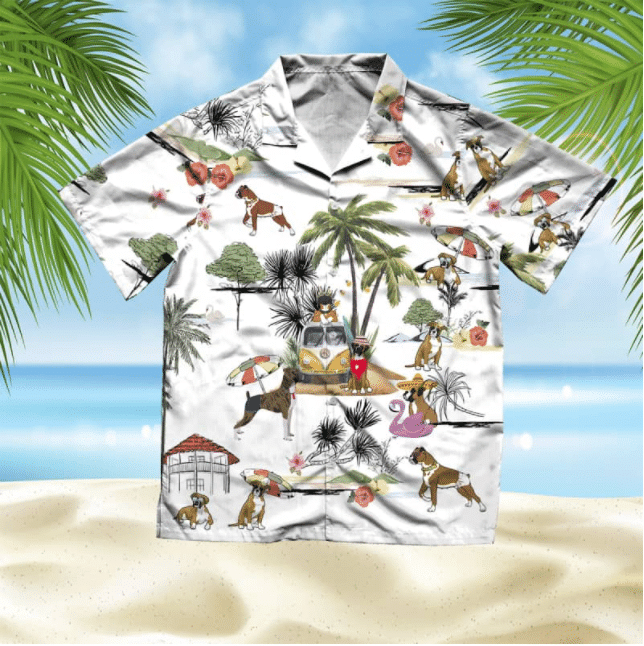Boxer Beach Style Pretty Ornamental Hawaiian Shirt, Hawaiian For Gift