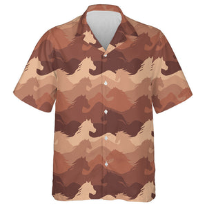 Abstract In Shades Of Brown Horses Hawaiian Shirt, Hawaiian Shirt Gift, Christmas Gift