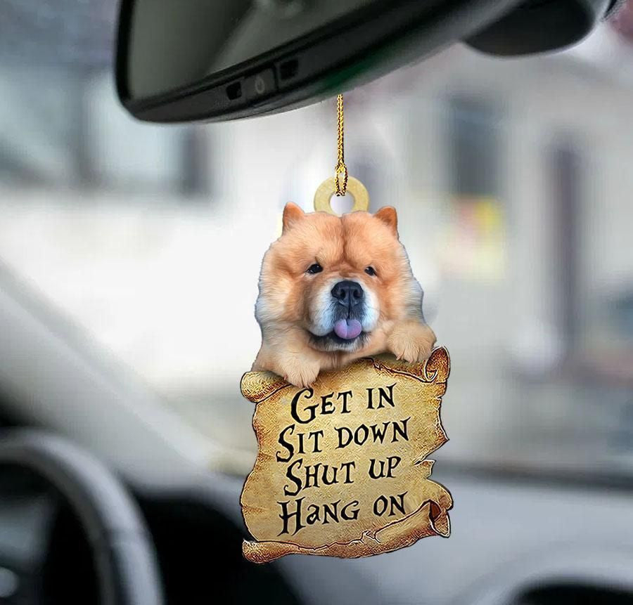 Chow chow get in two sided ornament, Christmas Shape Ornament, Happy Christmas Ornament, Christmas Gift, Christmas Decoration