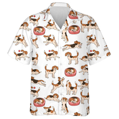 Naughty Beagle Dog In Different Poses Hawaiian Shirt,Hawaiian Shirt Gift, Christmas Gift