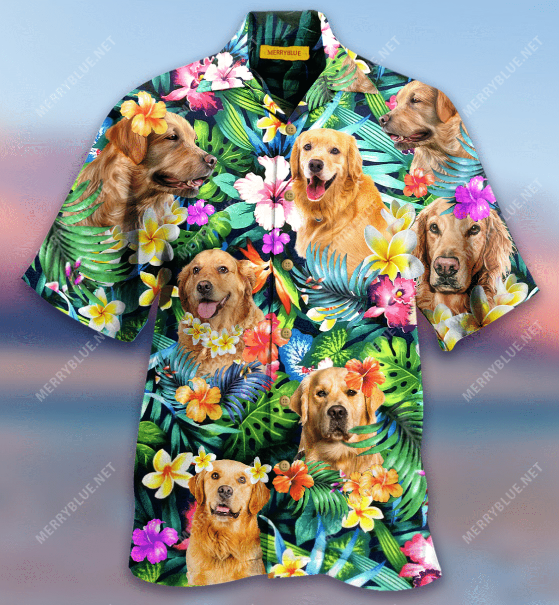 Aisghabháil Órga Agus Bláthanna Léine Aloha Haváís Shorts Haváís Gearr Muinchille Trá, Bronntanas Léine Haváíais, Bronntanas Nollag