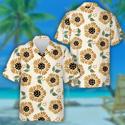 Lus na Gréine Tarraingteach le Poncanna Patrún Síolta Agus Duilleoga Léine Haváís, Bronntanas Léine Haváís, Bronntanas Nollag