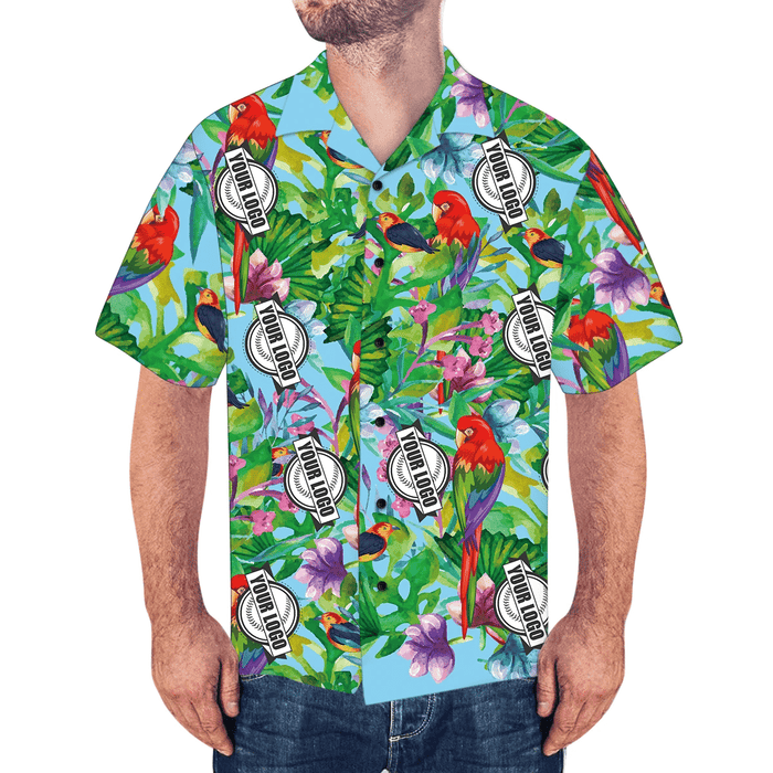 Colorful Parrots On Trees Custom Name Hawaiian Shirt, Hawaiian For Gift