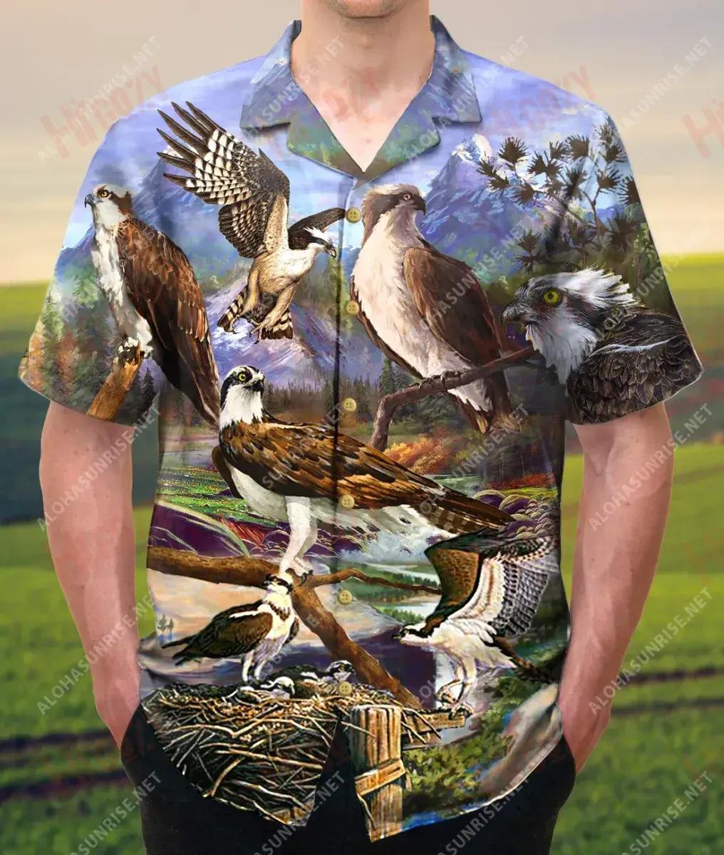 Bí Fós Agus Labhróidh An Spéir Leat Osprey Léine Haváí Unisex Labhraí Saoire Gearr Muinchille Saincheaptha Léinte Haváís Léinte Haváís do Mhná, Bronntanas Léine Haváís, Bronntanas Nollag