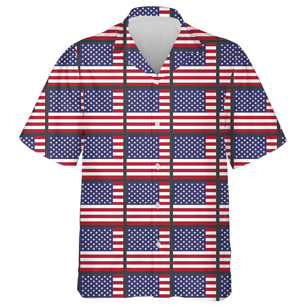 Classic Pattern Of Independence Day USA Flags Hawaiian Shirt, Hawaiian Shirt Gift, Christmas Gift