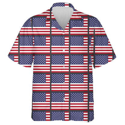 Classic Pattern Of Independence Day USA Flags Hawaiian Shirt, Hawaiian Shirt Gift, Christmas Gift