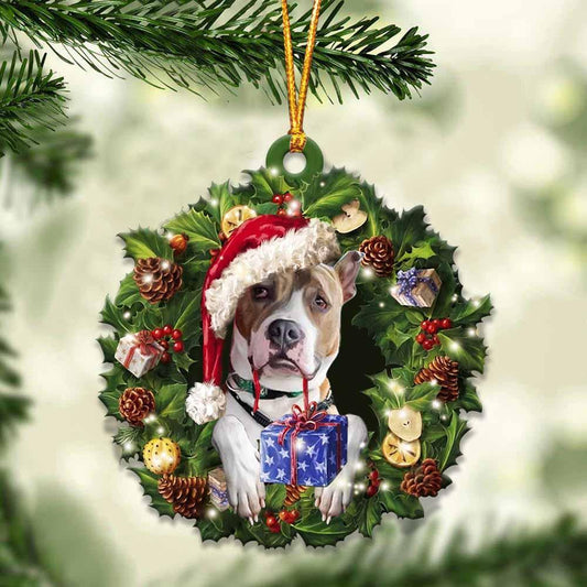 Pitbull And Christmas Gift For Her Gift For Him Gift For Pitbull Lover Ornament Cus,Christmas Decoration