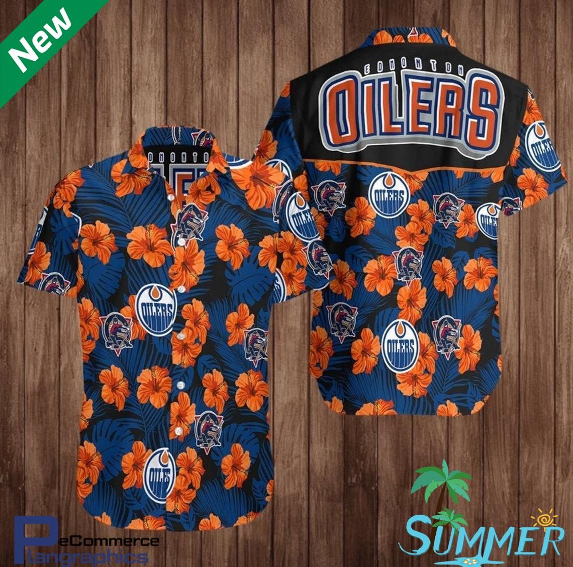 Edmonton Oilers Aloha Shirt Hawaiian Aloha Shirt Hawaiian Shorts Beach Short Shirt_Hawaiian Shirt Gift, Christmas Gift