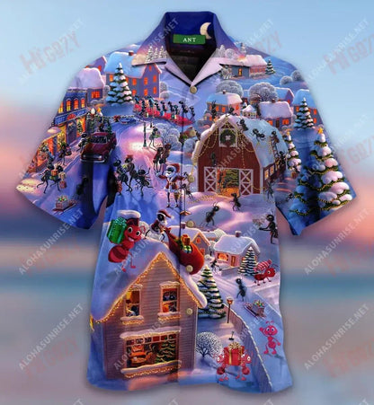 Bain sult as Bheith i do Bhanna Banna Seangán na Nollag Gearr Léine Haváís Laethanta Saoire Aloha Shirt Léinte Crazy Haváis Léinte Greannmhar Haváís, Bronntanas Léine Haváís, Bronntanas Nollag