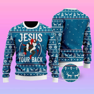 Jesus Has Your Back Jiu Jitsu Ugly Christmas Sweater,Christmas Ugly Sweater,Christmas Gift,Gift Christmas 2022