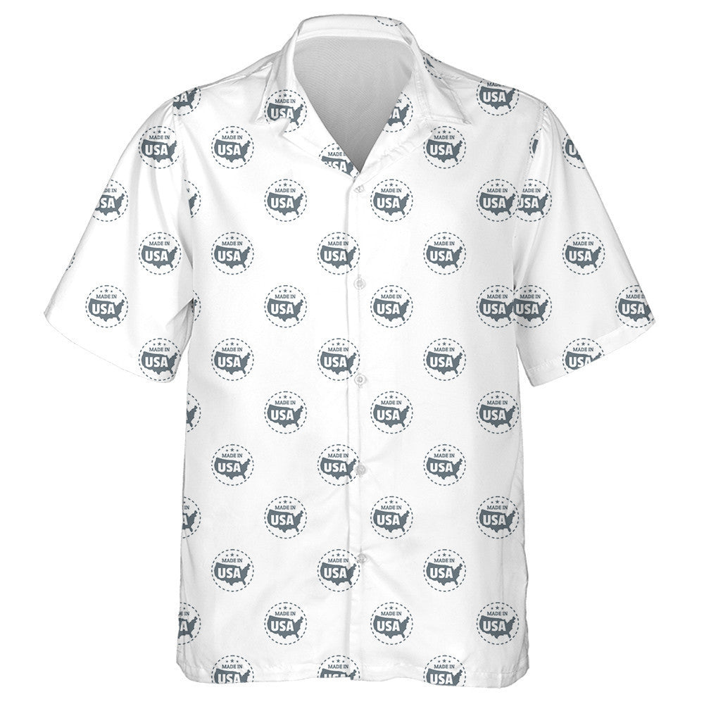 Made In USA Country Gray Watermark Pattern Hawaiian Shirt, Hawaiian Shirt Gift, Christmas Gift