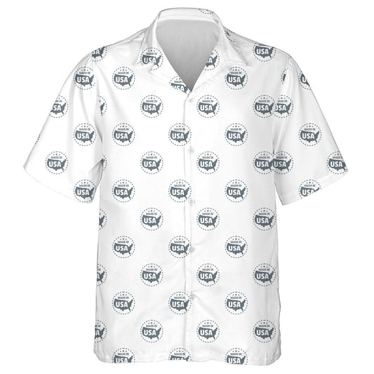 Made In USA Country Gray Watermark Pattern Hawaiian Shirt, Hawaiian Shirt Gift, Christmas Gift