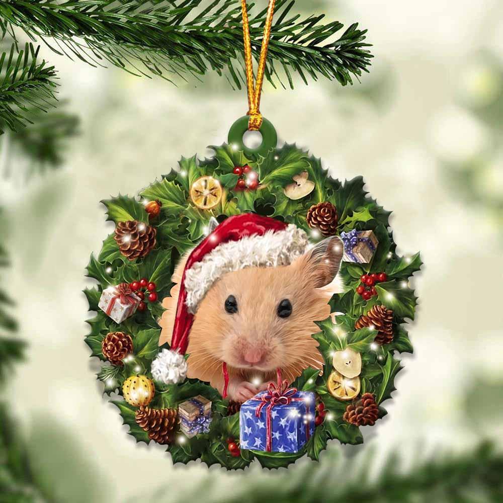 Hamster and christmas gift for her gift for him gift for Hamster lover ornament, Christmas Gift,Christmas Decoration