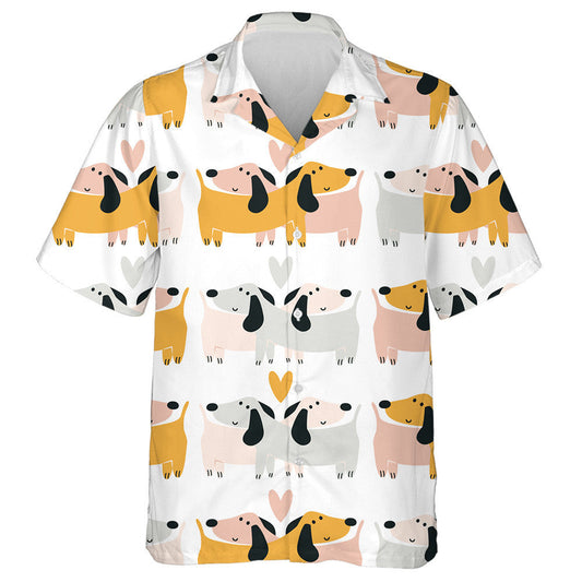 Cute Couple Of Loving Dogs Isolated Background Hawaiian Shirt, Hawaiian Shirt Gift, Christmas Gift