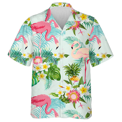 Flamingo Álainn Le Bláthanna Trópaiceacha Seanré Léine Haváís, Bronntanas Léine Haváí, Bronntanas Nollag