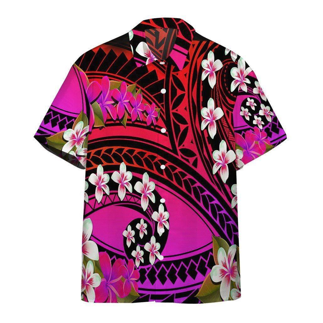 Plumeria Flowers Polynesian Purple Pattern Hawaiian Shirt,Hawaiian Shirt Gift, Christmas Gift