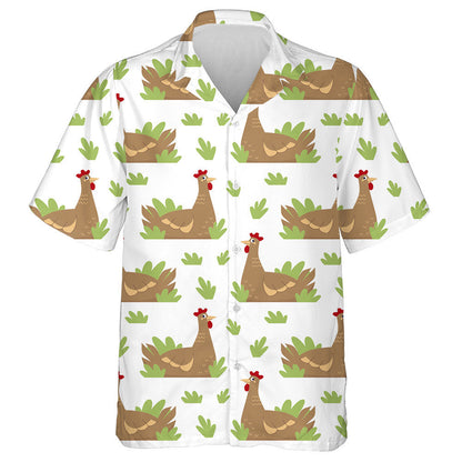 Sicín Donn Greannmhar I Léine Haváíach Féar Glas, Bronntanas Léine Haváí, Bronntanas Nollag