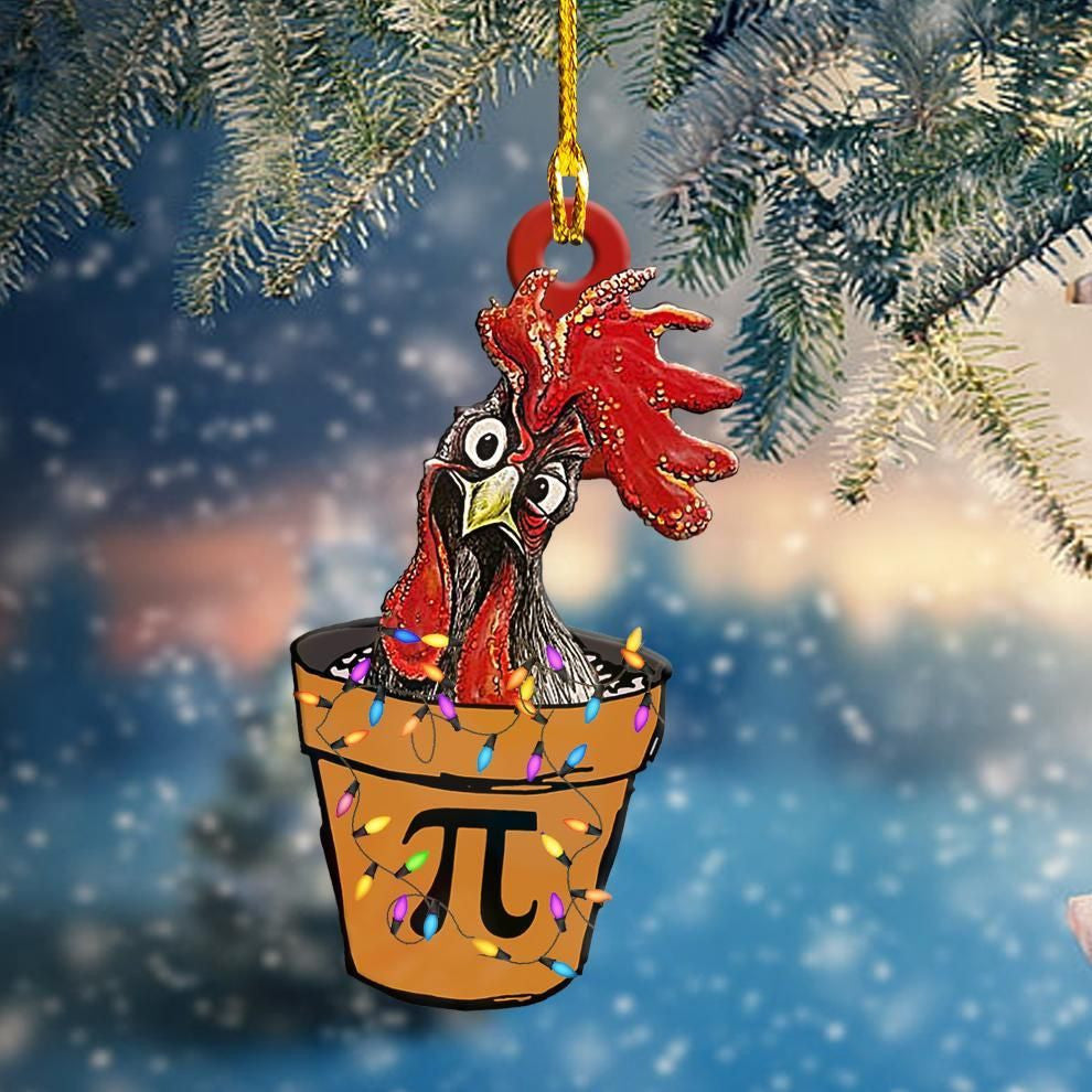 Chicken Pot Pi Shape Ornament, Happy Christmas Ornament, Christmas Gift, Christmas Decoration