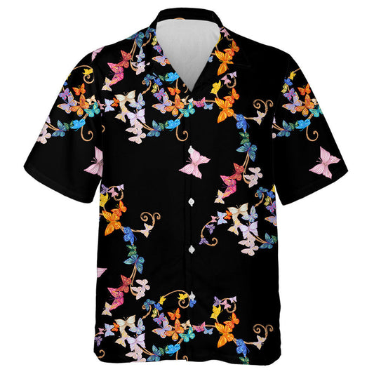 Hand Drawn Luxurious Butterflies On The Branches Hawaiian Shirt, Hawaiian Shirt Gift, Christmas Gift