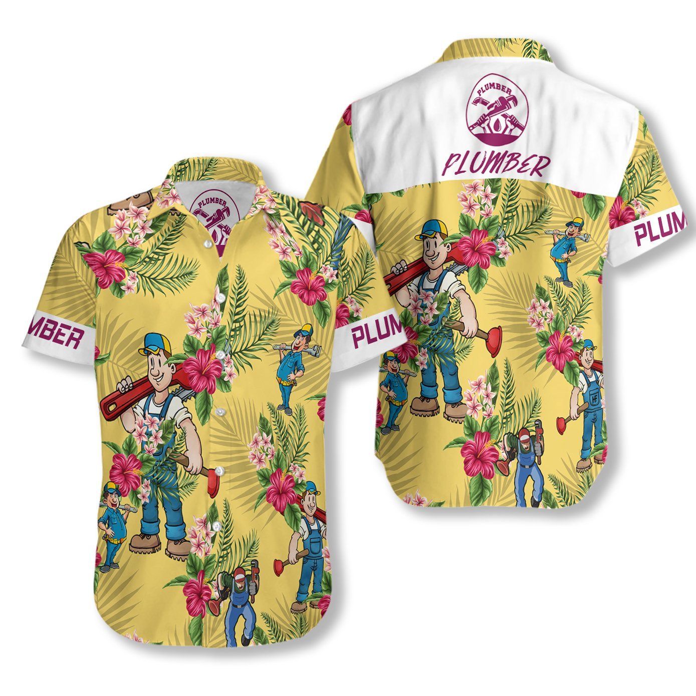 Plumber Ez15 1808 Hawaiian Aloha Shirt Hawaiian Shorts Beach Short Sleeve, Hawaiian Shirt Gift, Christmas Gift