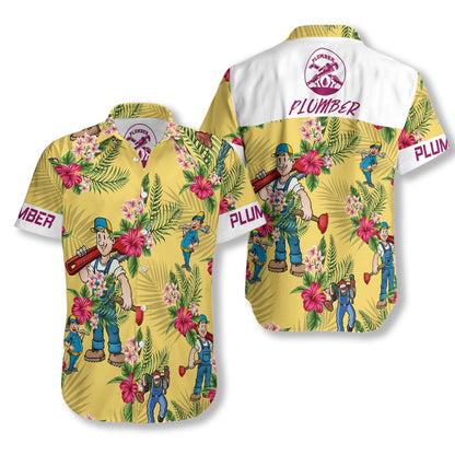 Plumber Ez15 1808 Hawaiian Aloha Shirt Hawaiian Shorts Beach Short Sleeve, Hawaiian Shirt Gift, Christmas Gift