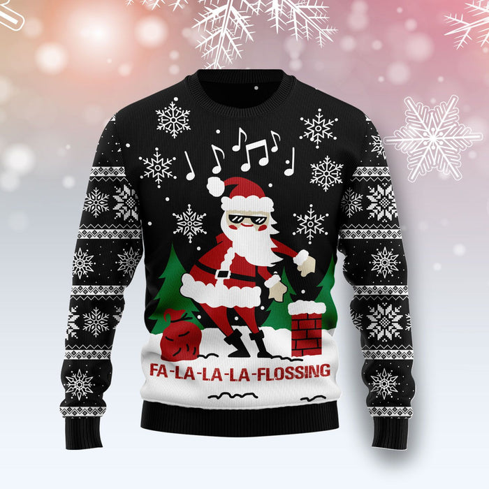 La La La Flossing Santa Claus Ugly Christmas Sweater, Christmas Ugly Sweater,Christmas Gift,Gift Christmas 2022