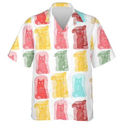 Funny Striped Pets Dog Isolated Background Hawaiian Shirt, Hawaiian Shirt Gift, Christmas Gift