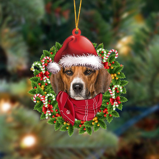 Beagle- Xmas Bandana Crochta Nollag Plaisteach Crochta Ornáid, Bronntanas Ornáide Nollag, Bronntanas Nollag, Maisiú na Nollag