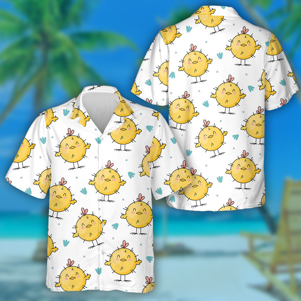 Funny Baby Chicken Smiling On White Background Hawaiian, Hawaiian Shirt Gift, Christmas Gift