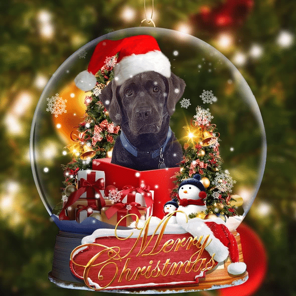 Brown Labrador Christmas Ornament, Happy Christmas Ornament, Christmas Gift, Christmas Decoration