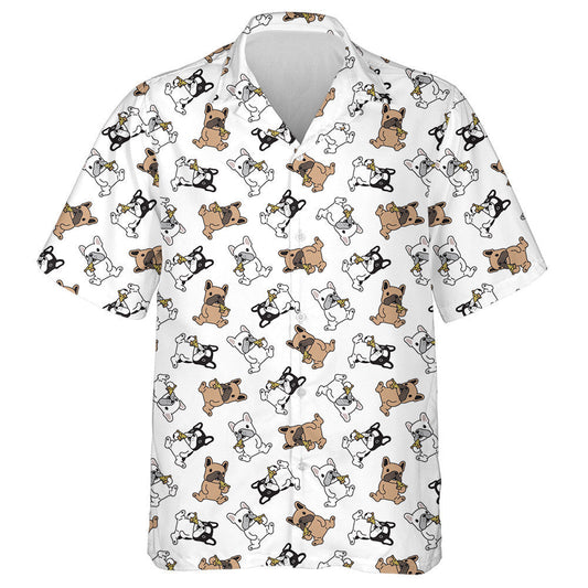 Cartoon Cute French Bulldog Pizza Eating Hawaiian Shirt, Hawaiian Shirt Gift, Christmas Gift