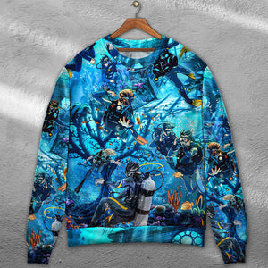 Diving Under The Sea Art Style Ugly Christmas Sweater, Christmas Gift, Gift Christmas 2024