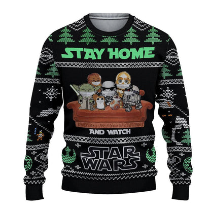 Stay Home Star Wars Ugly Christmas Sweater, Christmas Ugly Sweater,Christmas Gift,Gift Christmas 2022