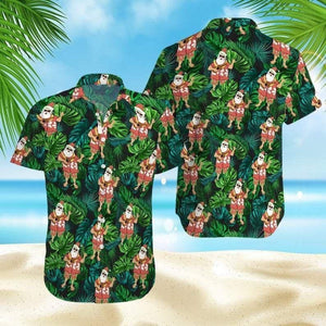 Christmas Santa Claus With Ukulele Vintage Style Design Hawaiian Shirt, Hawaiian Shirt Gift, Christmas Gift