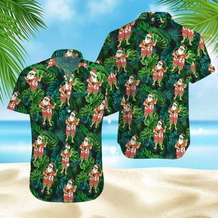 Christmas Santa Claus With Ukulele Vintage Style Design Hawaiian Shirt, Hawaiian Shirt Gift, Christmas Gift