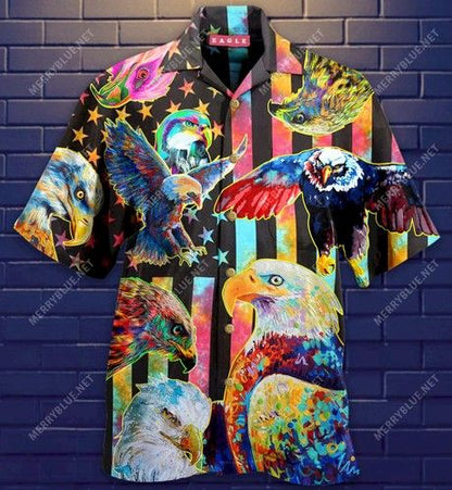 Eagle Coloful Flag Hawaiian Shirt_Hawaiian Shirt Gift, Christmas Gift