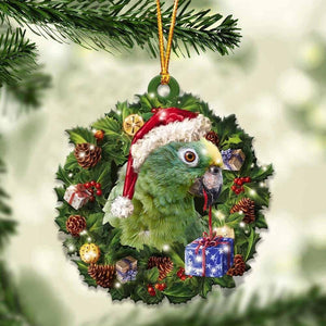 Amazon parrot and Christmas gift for her gift for him gift for Amazon parrot lover ornament, Christmas Ornament Gift, Christmas Gift, Christmas Decoration