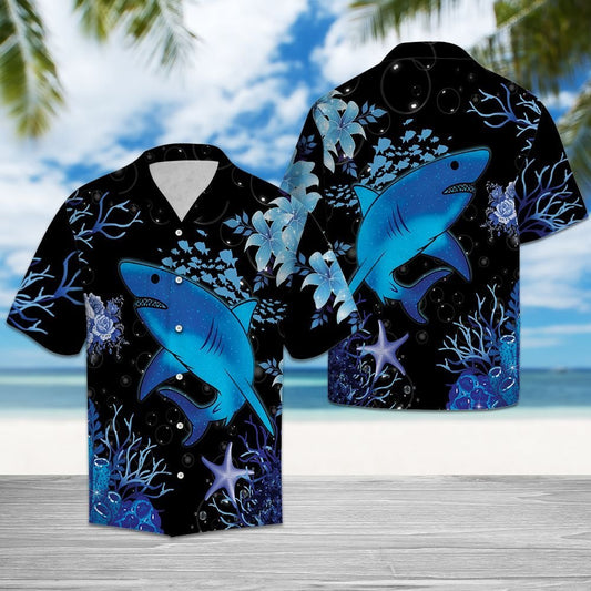 Blue Shark- Hawaiian Shirt,Hawaiian Shirt Gift, Christmas Gift