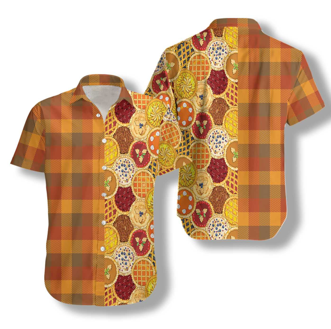 Vintage Style Thanksgiving Homemade Pies Hawaiian Shirt, Hwaiian For Gift