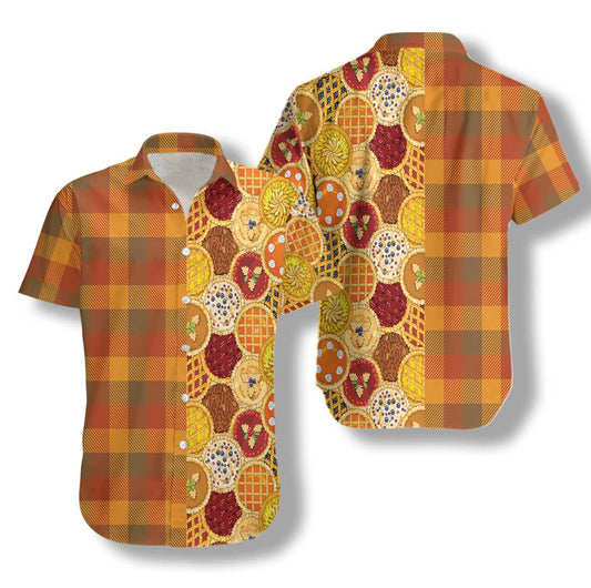 Vintage Style Thanksgiving Homemade Pies Hawaiian Shirt, Hwaiian For Gift