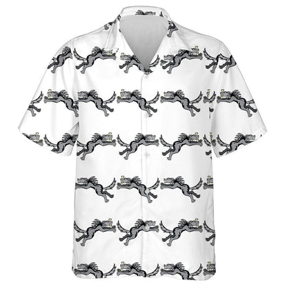 Cartoon Characters Big Grey Running Wolf Hawaiian Shirt, Hawaiian Shirt Gift, Christmas Gift