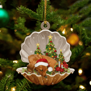 Dachshund Sleeping in Pearl Dog Christmas Ornament Flat Acrylic, Pet Love Gift