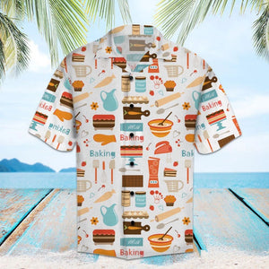 Amazing Baking Kitchen Equipment Pattern Hawaiian Shirt, Hawaiian For Gift