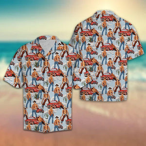 Cool And Sexy Cowboy Retro Style Pattern Hawaiian Shirt, Hawaiian Shirt Gift, Christmas Gift