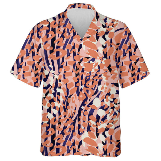 Spotaí Craiceann Ainmhithe Liopard Fionnaidh Le Stripes Riabhacha Léine Haváís, Bronntanas Léine Haváís, Bronntanas Nollag