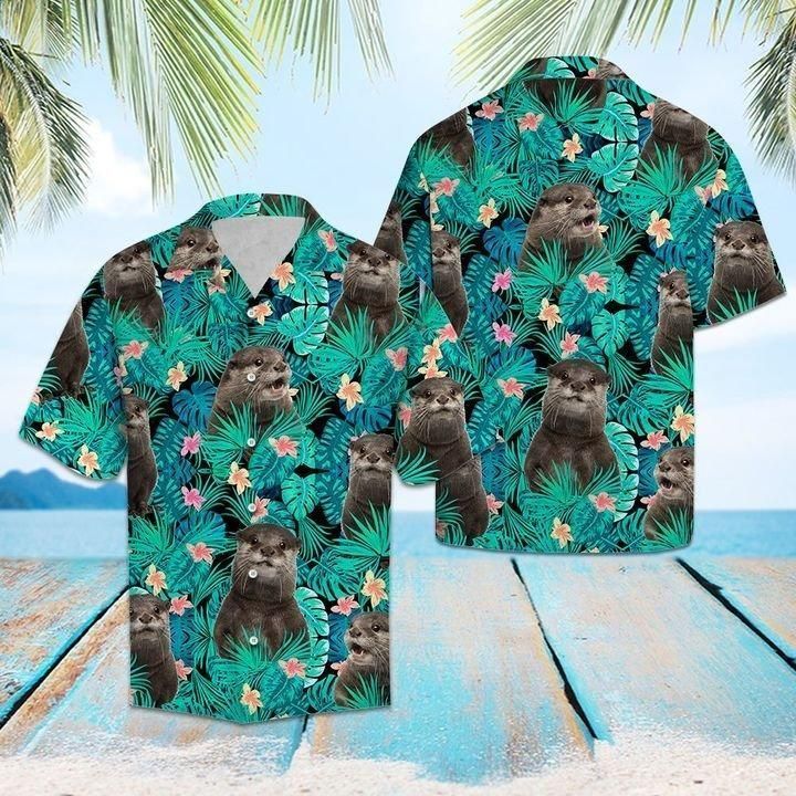 Find Otter Tropical Hawaiian Shirt_ Hawaiian Shirt Gift, Christmas Gift